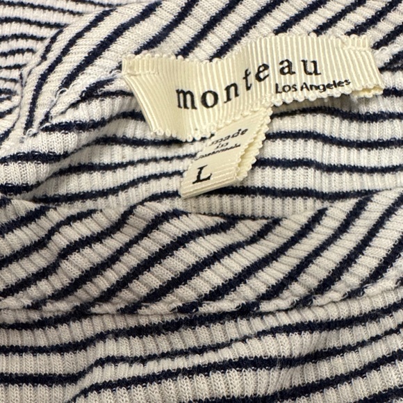 Monteau Dresses & Skirts - Monteau Gray Striped Maxi Dress Size L